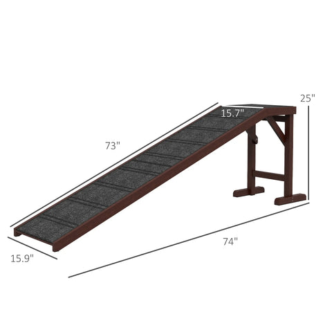 Pet Ramp For Dogs With Non-slip Carpet And Top Platform null