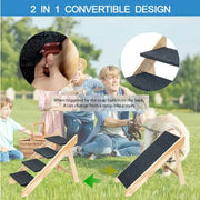Wooden Foldable 4-storey Pet Stairs And Ramps null