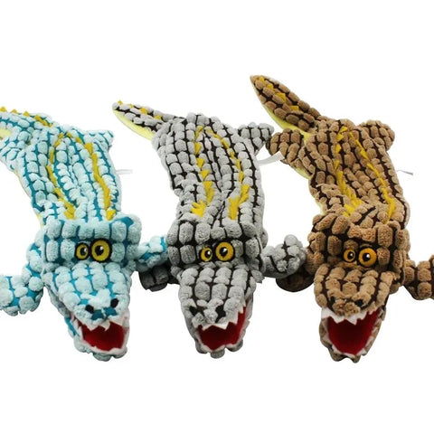Dog chews and makes noise alligator toy null