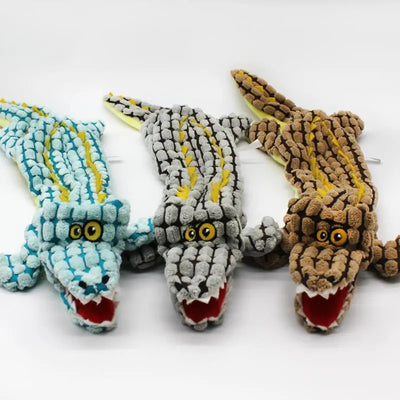 Dog chews and makes noise alligator toy null