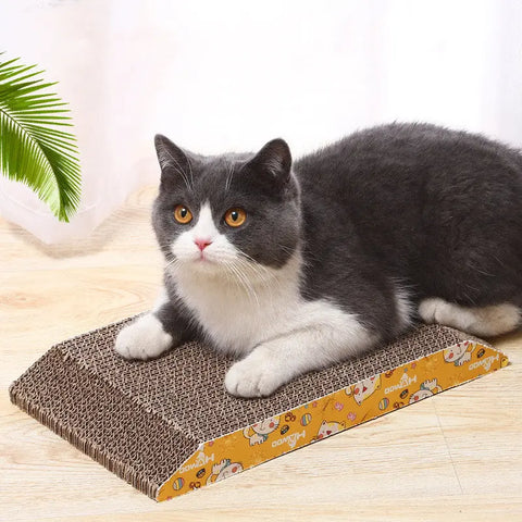 Trapezoidal corrugated cat scratching board null