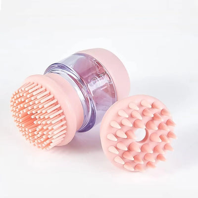 Cat Dog Pet Bath Brush Silicone Cat Dog Grooming Brush Puppy Massage Brush Hair Fur Cleaning Brush With Shampoo Dispenser Double Brush Head null