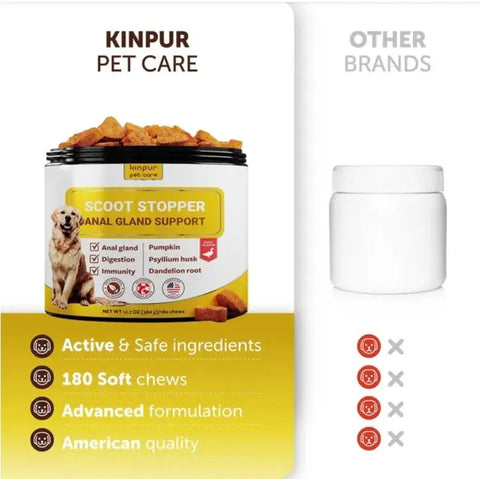 Scoot Stopper Soft Chews Fiber For Dogs Dog Anal Gland And Digestion Support Anal Gland Chews With Pumpkin And Psyllium Husk 180 Chewables For Dog Digestive Health null