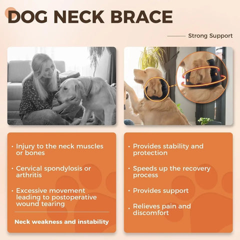 Dog Neck Brace Supports Cervical Vertebral Sprains Instability, Neck Brace For Dog Cervical Collar,Helps Puppy Recover null
