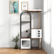 Cat Climbing Frame,Cat Tree,Modern Cat Tower, Multi-Level Cat Condo With 1 Caves,2 Scratching Posts,Perch,for Indoor Cats null