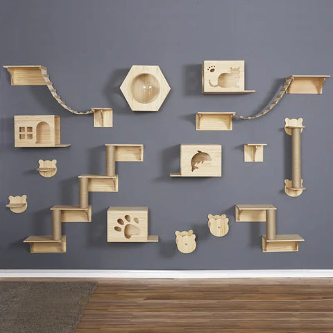 Cat climbing frame solid wood null
