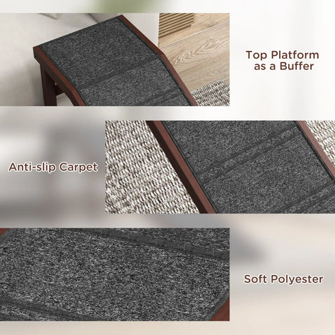Pet Ramp For Dogs With Non-slip Carpet And Top Platform null