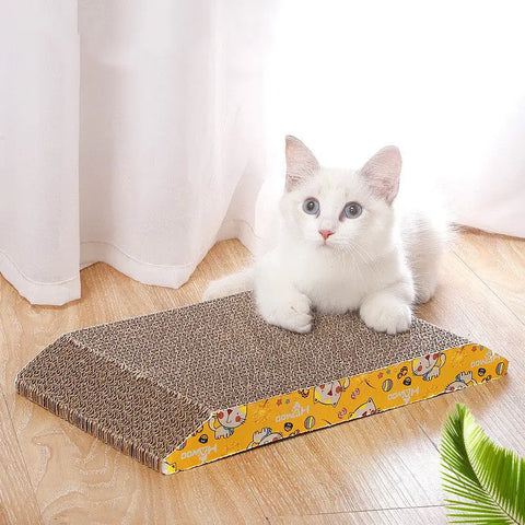 Trapezoidal corrugated cat scratching board null