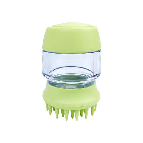 Cat Dog Pet Bath Brush Silicone Cat Dog Grooming Brush Puppy Massage Brush Hair Fur Cleaning Brush With Shampoo Dispenser Double Brush Head null
