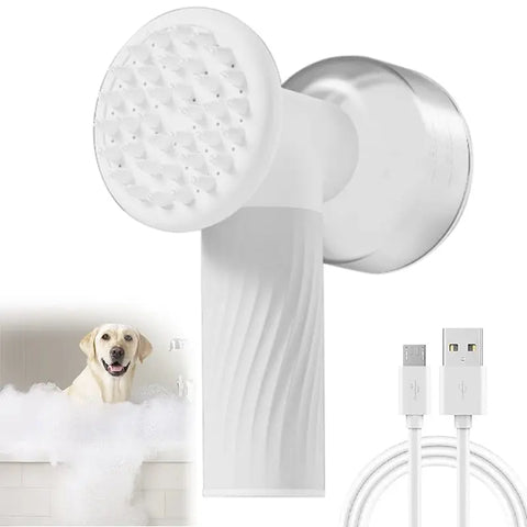 Automatic Foaming Dog Cat Bath Brush Dog Shampoo Brush With Soap Dispenser Electric Pet Grooming Massage Brush Pet Bath Brush Scrubber Comb For Dog Cat Pet Products null