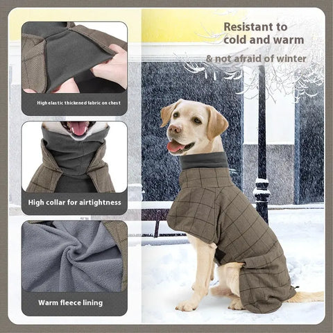 Dog Cotton Clothing British Style Dog Suit Vest Cold-proof Warm Dog Clothes Dog Cloak null