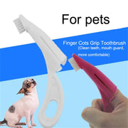 Pet Finger Toothbrush Teddy Dog Brush Bad Breath Tartar Teeth Tool Dog Cat Cleaning Supplies 2 Colors Cat Dog Toothbrushes null