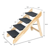 Wooden Foldable 4-storey Pet Stairs And Ramps null