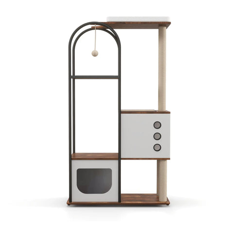 Cat Climbing Frame,Cat Tree,Modern Cat Tower, Multi-Level Cat Condo With 1 Caves,2 Scratching Posts,Perch,for Indoor Cats null