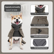 Dog Cotton Clothing British Style Dog Suit Vest Cold-proof Warm Dog Clothes Dog Cloak null