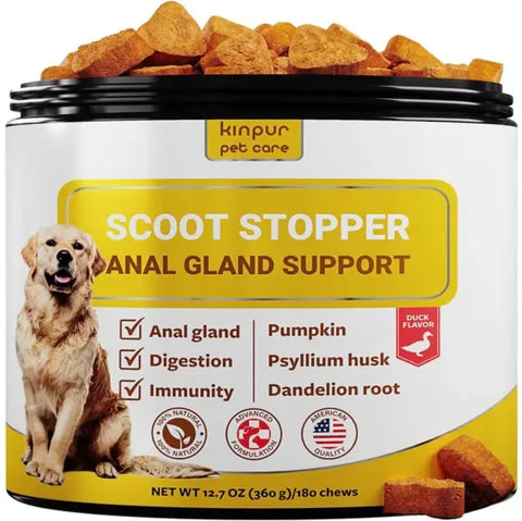 Scoot Stopper Soft Chews Fiber For Dogs Dog Anal Gland And Digestion Support Anal Gland Chews With Pumpkin And Psyllium Husk 180 Chewables For Dog Digestive Health null