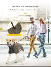 Dog Cotton Clothing British Style Dog Suit Vest Cold-proof Warm Dog Clothes Dog Cloak null
