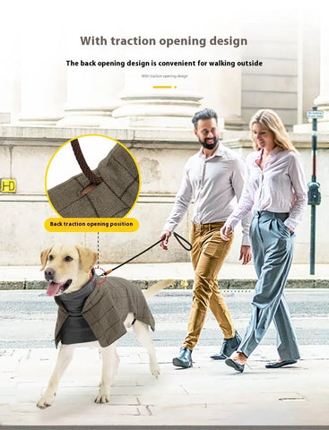 Dog Cotton Clothing British Style Dog Suit Vest Cold-proof Warm Dog Clothes Dog Cloak null
