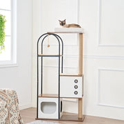 Cat Climbing Frame,Cat Tree,Modern Cat Tower, Multi-Level Cat Condo With 1 Caves,2 Scratching Posts,Perch,for Indoor Cats null