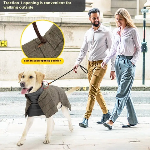 Dog Cotton Clothing British Style Dog Suit Vest Cold-proof Warm Dog Clothes Dog Cloak null