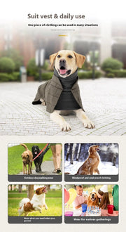 Dog Cotton Clothing British Style Dog Suit Vest Cold-proof Warm Dog Clothes Dog Cloak null